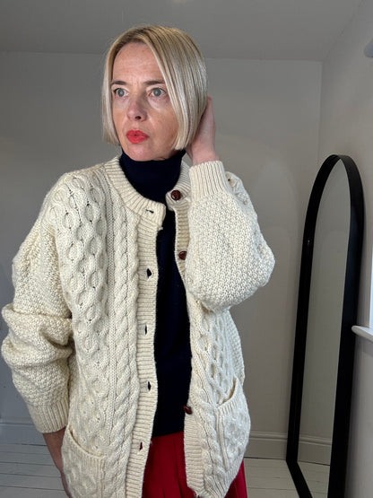 Cable knit cardigan