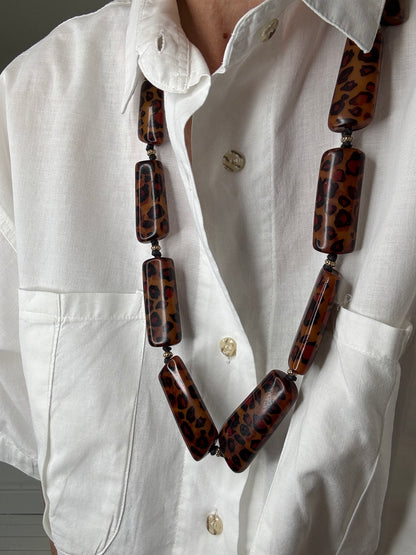Leopard bead necklace