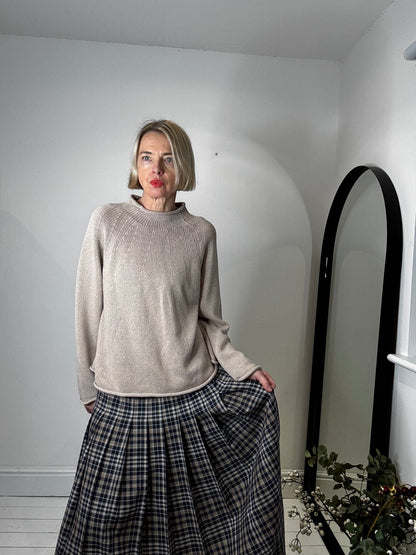 VINTAGE check pleated skirt