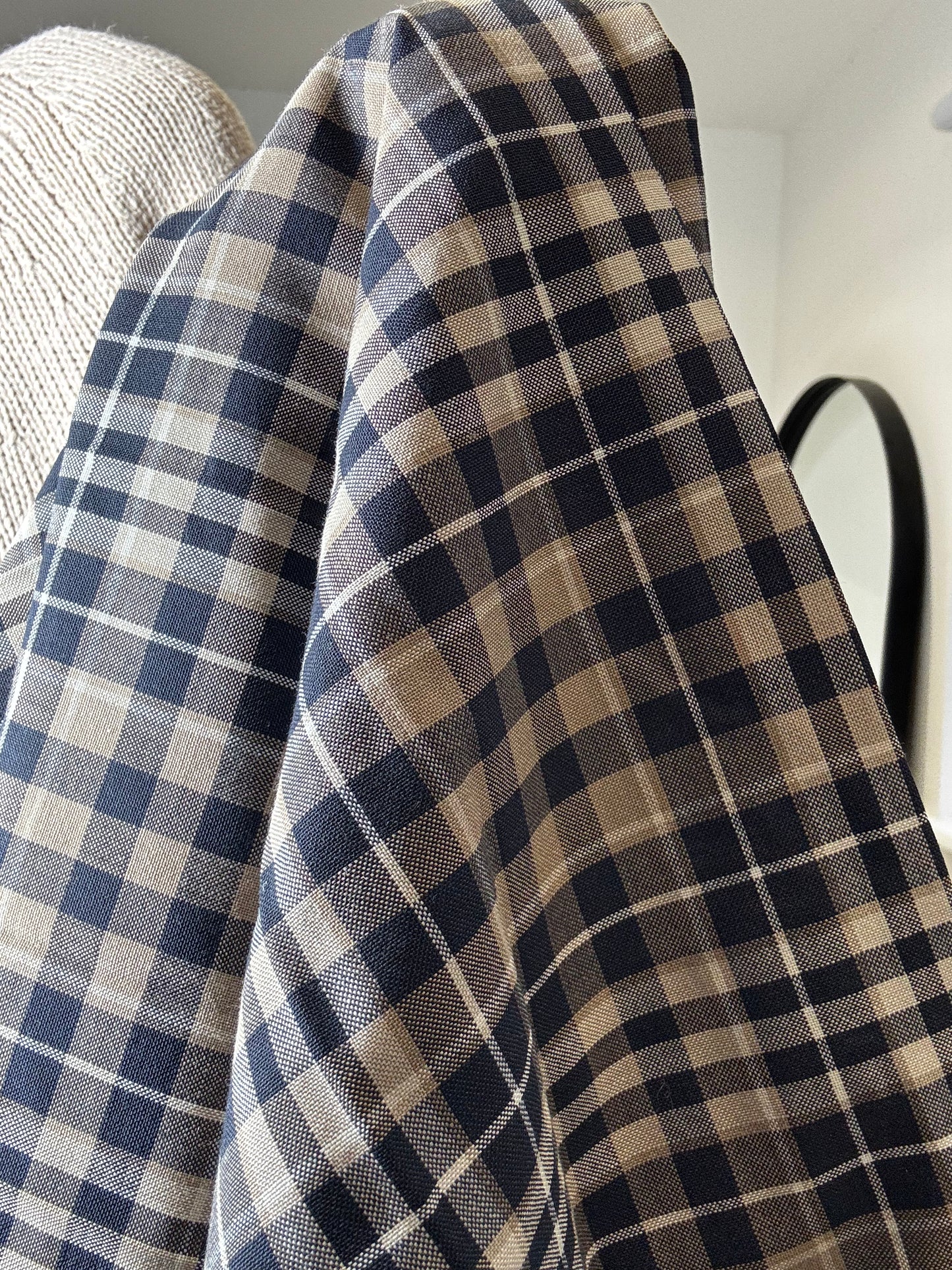 VINTAGE check pleated skirt