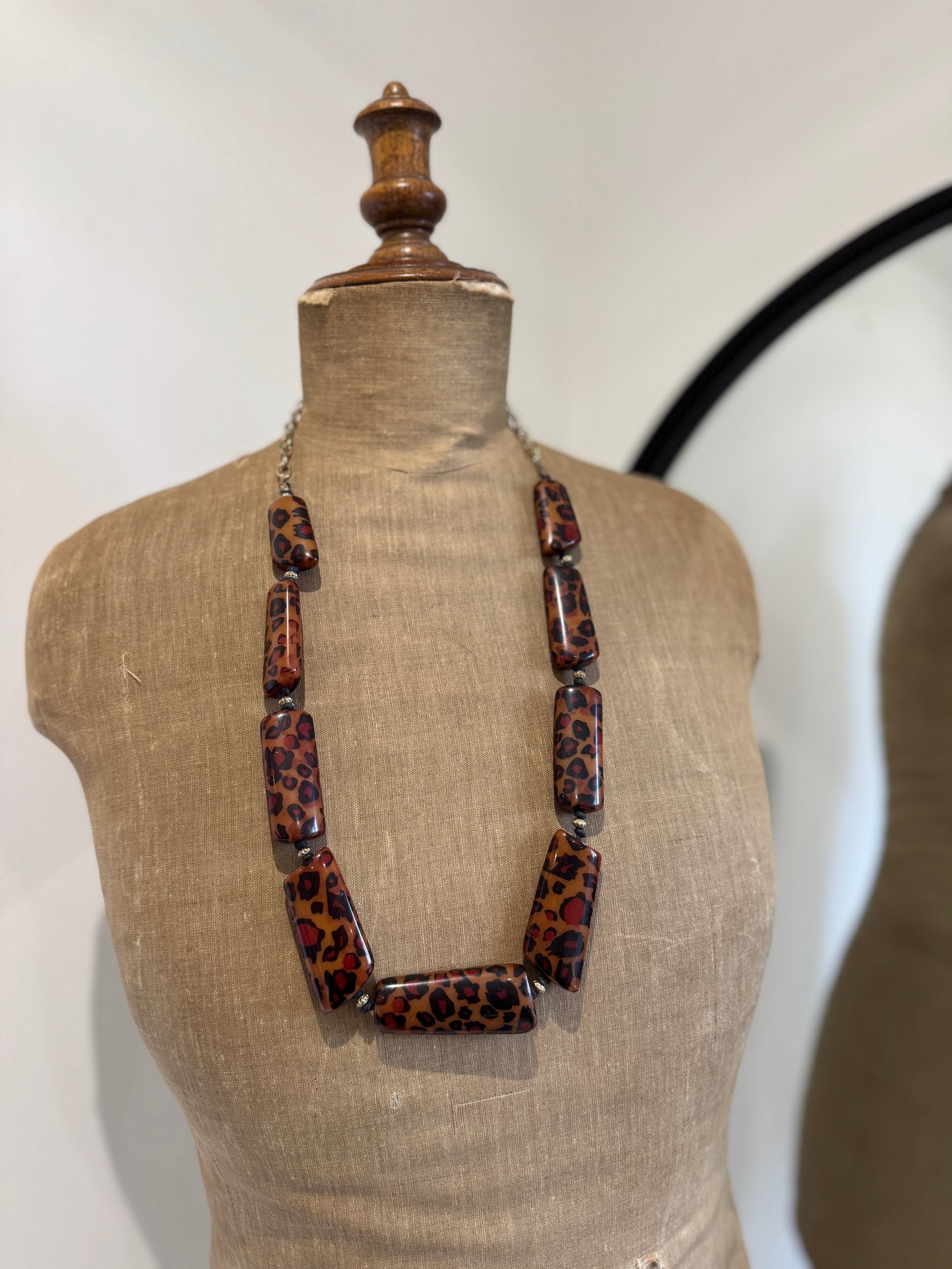 Leopard bead necklace