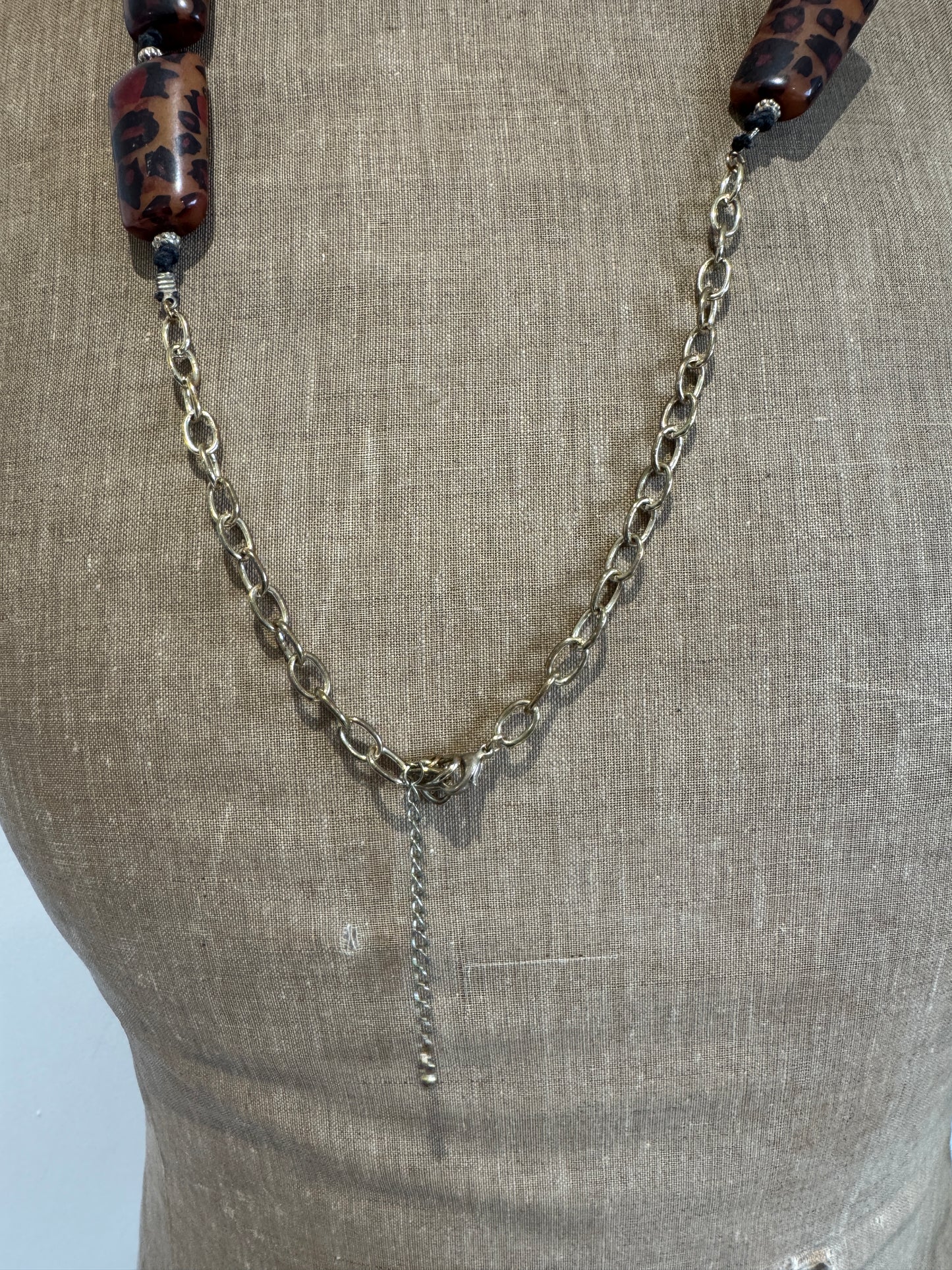 Leopard bead necklace
