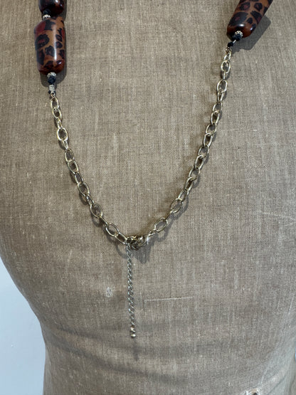 Leopard bead necklace