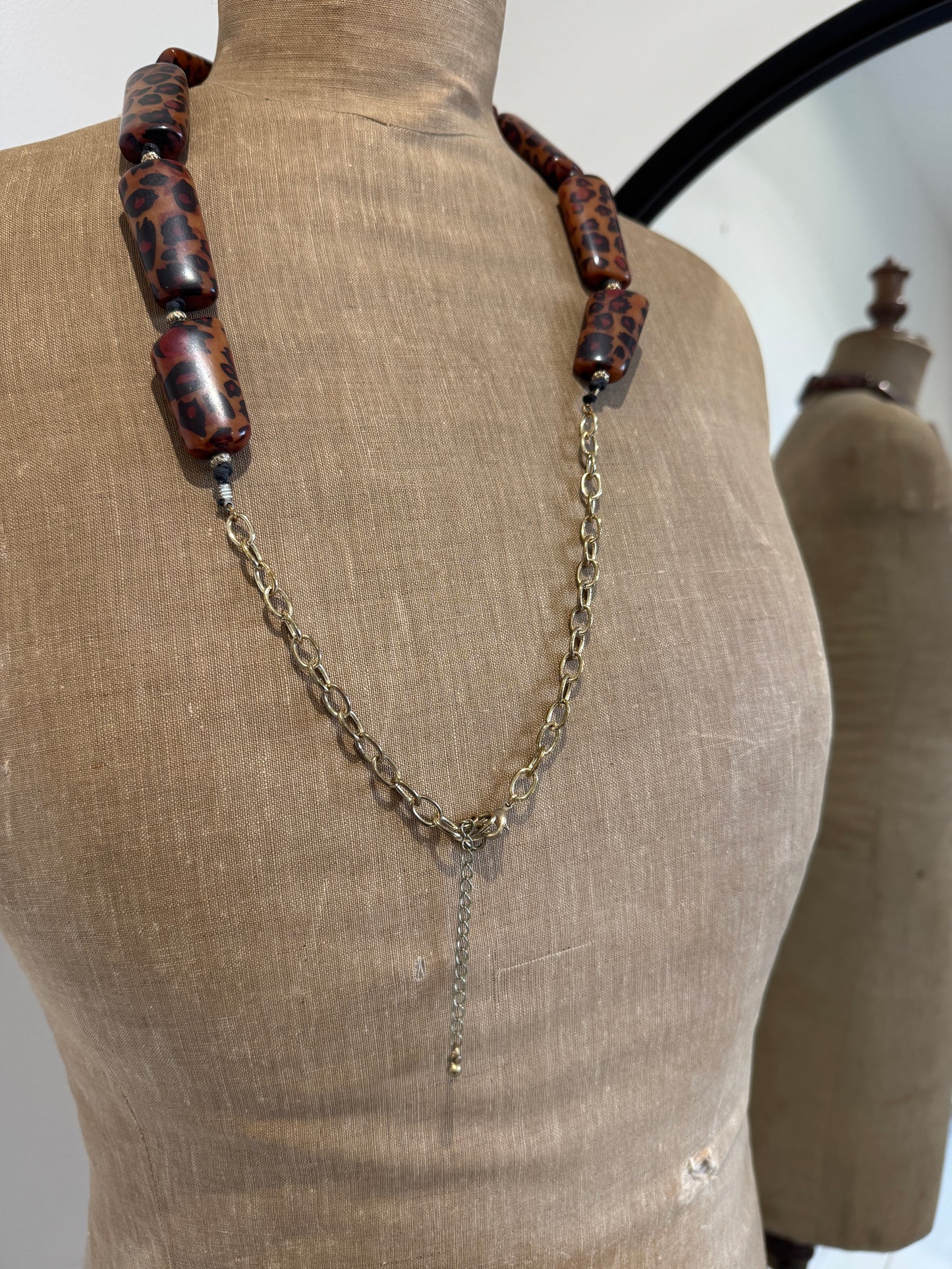 Leopard bead necklace