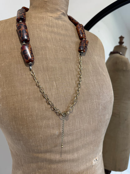 Leopard bead necklace