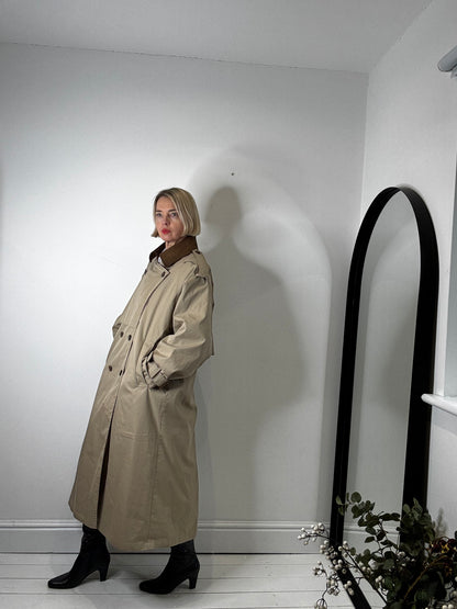 trench mac suede collar uooyaa db women's coat 90's y2k preloved vintage style street style editorial