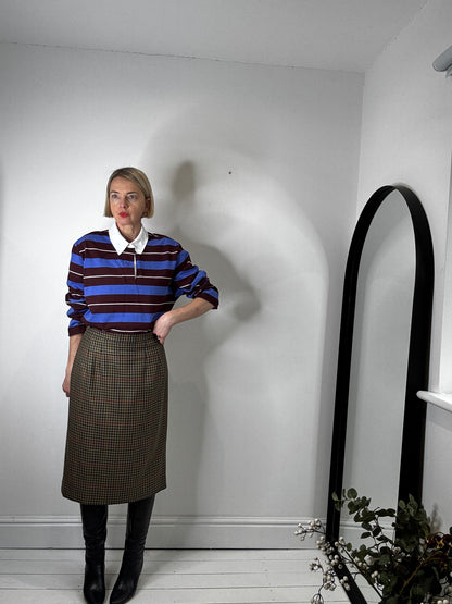 VINTAGE DAKS 100% wool check pencil skirt