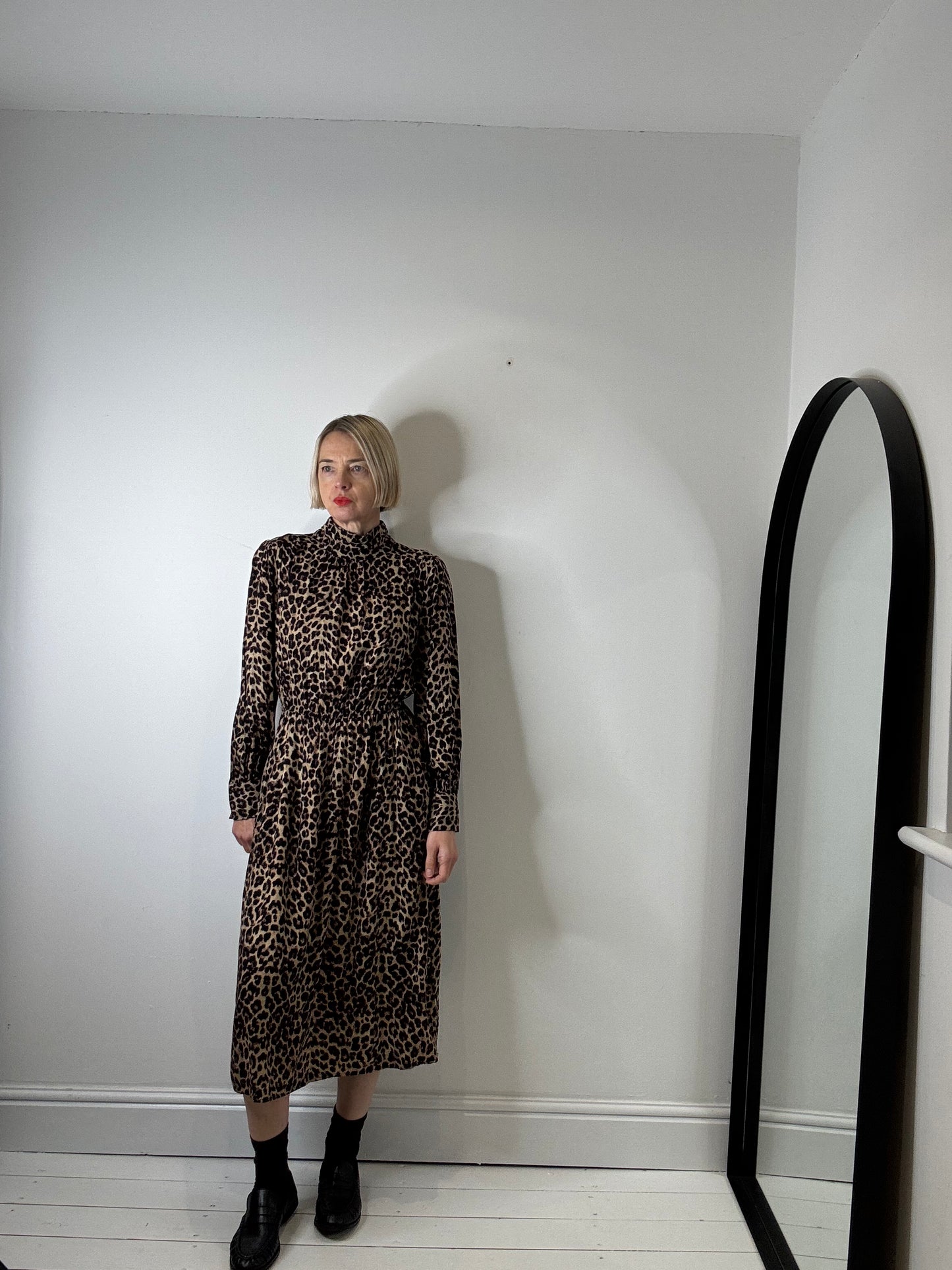 ALBARAY leopard print midi dress