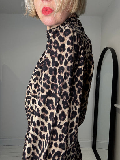 ALBARAY leopard print midi dress