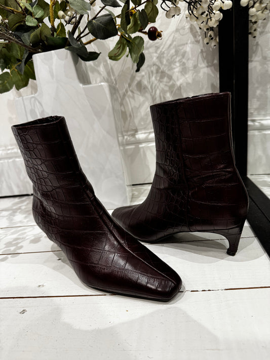 Square toe ankle boots