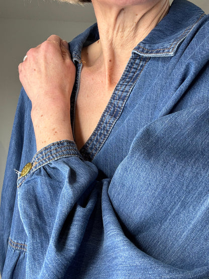 Denim collar dress