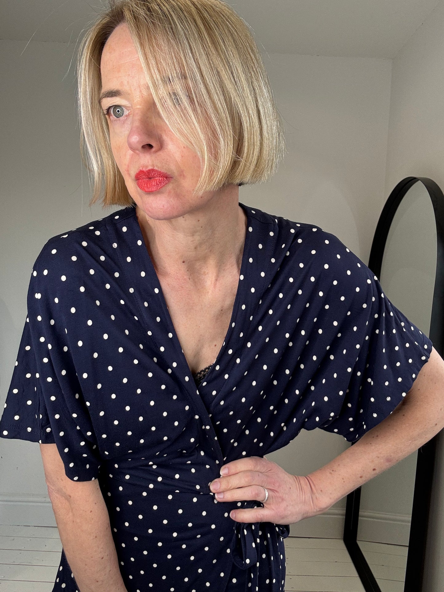 WHISTLES polkawrap dress