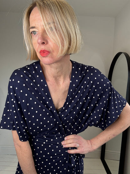 WHISTLES polkawrap dress