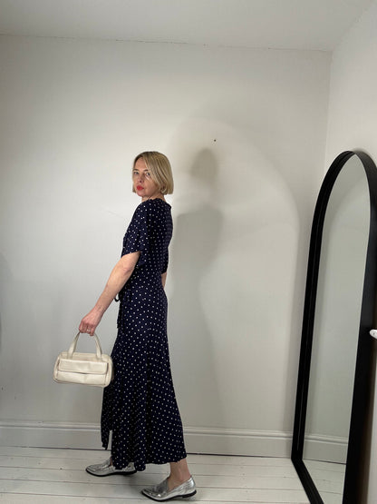WHISTLES polkawrap dress