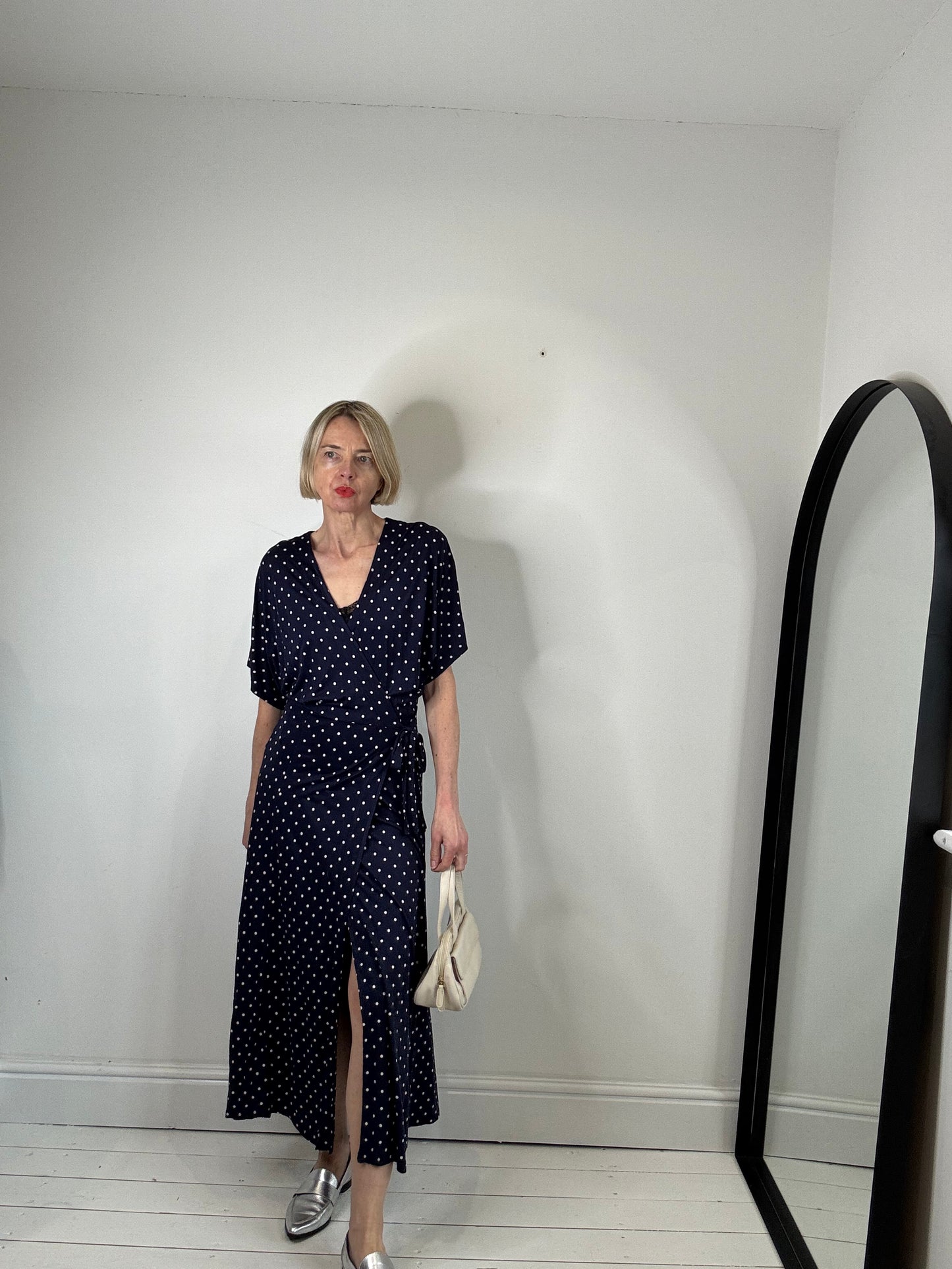 WHISTLES polkawrap dress