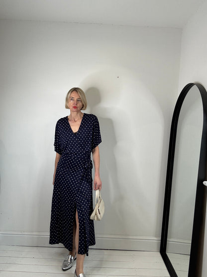 WHISTLES polkawrap dress