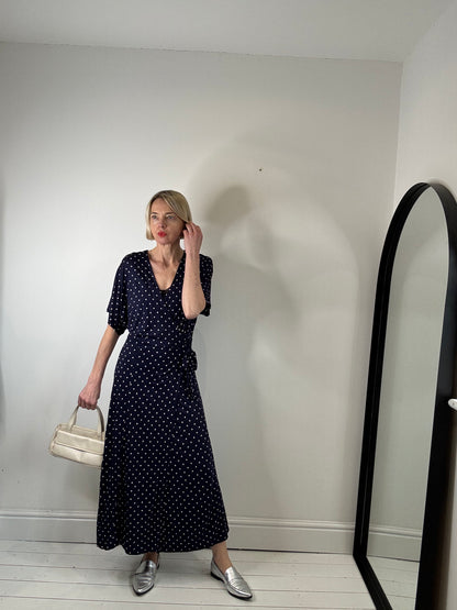 WHISTLES polkawrap dress