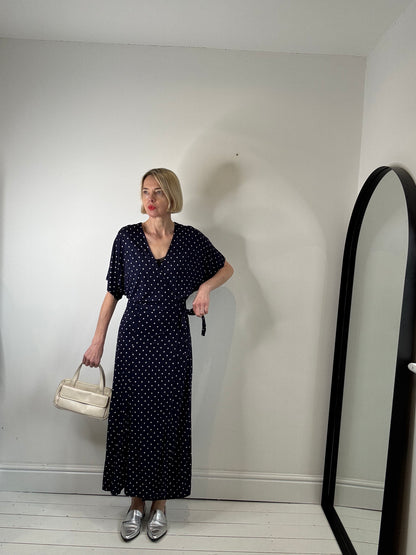 WHISTLES polkawrap dress