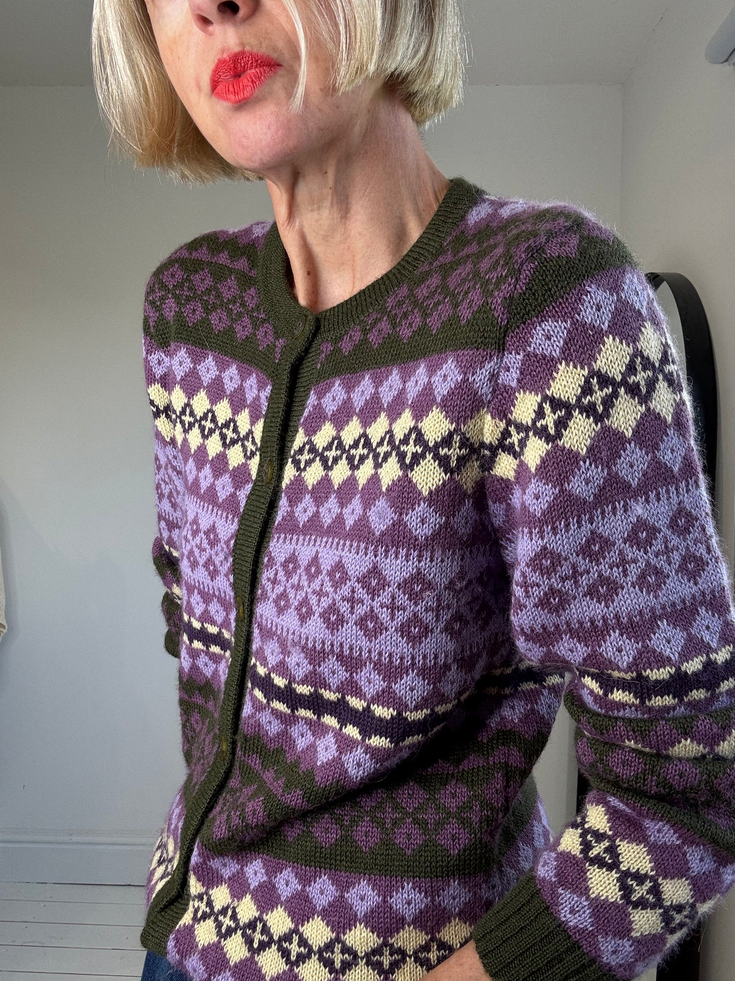 Baby Alpaca patterned cardigan