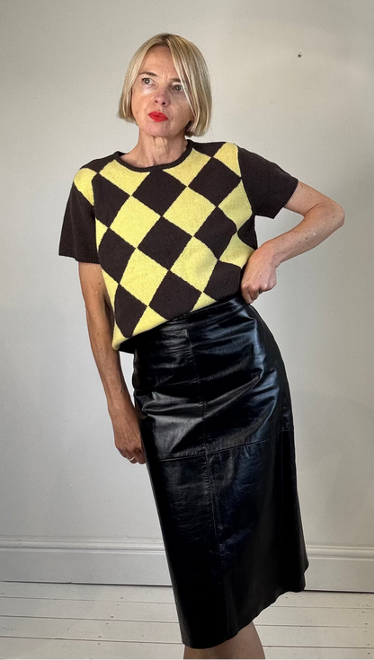 Leather pencil skirt