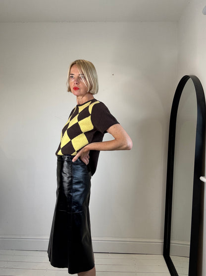 Leather pencil skirt