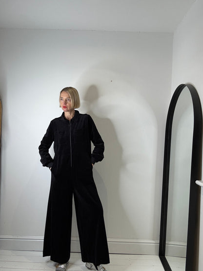 ME + EM velvet zip jumpsuit
