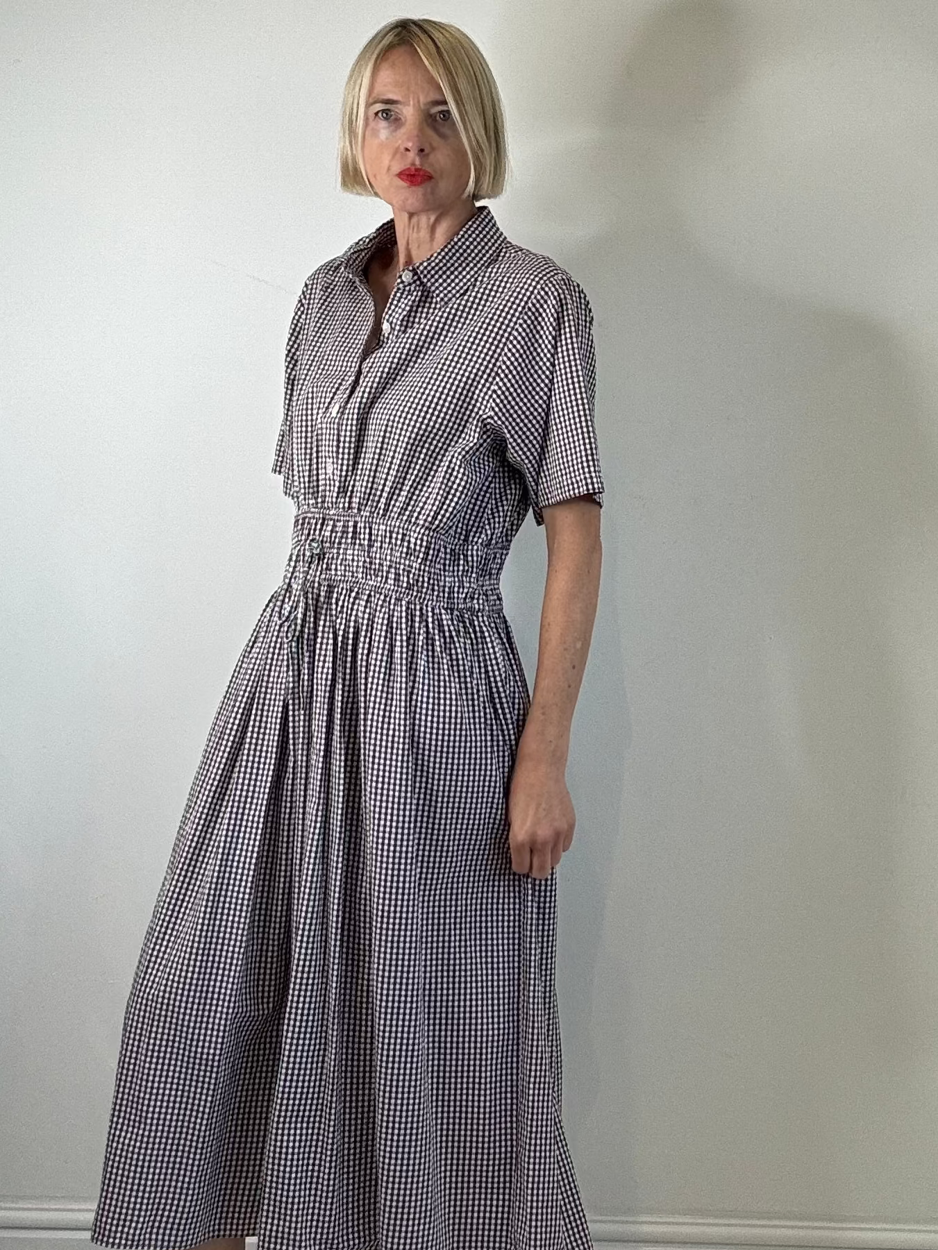 Gingham shirt dress