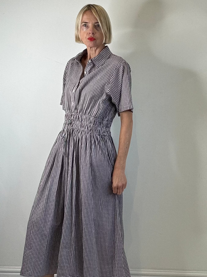 Gingham shirt dress