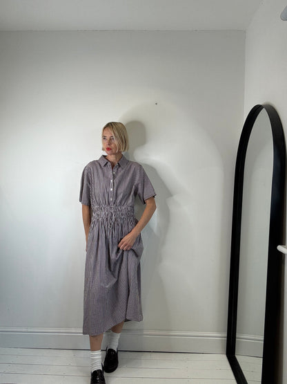 Gingham shirt dress
