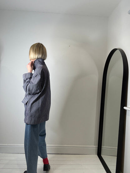 Ticking stripe chore jacket