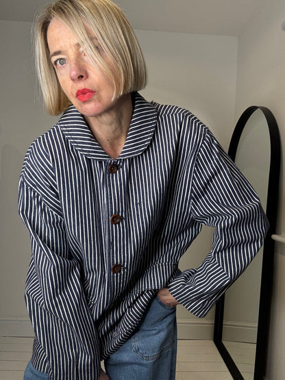 Ticking stripe chore jacket