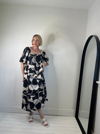 Mono print cotton dress
