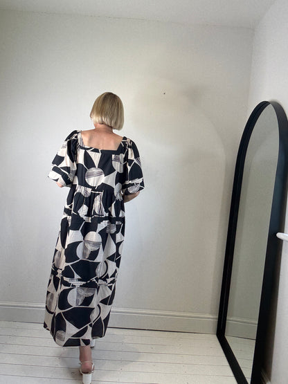 Mono print cotton dress