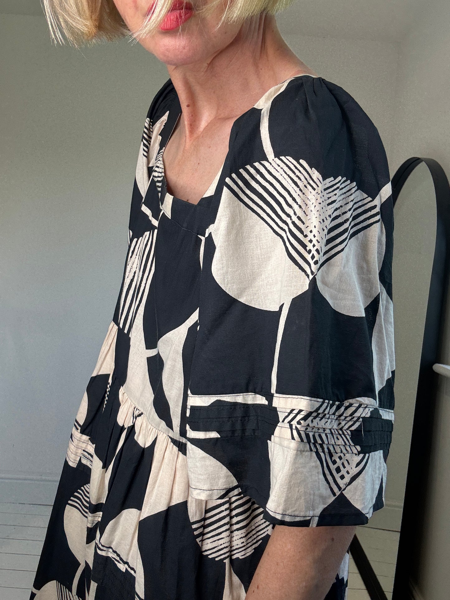 Mono print cotton dress