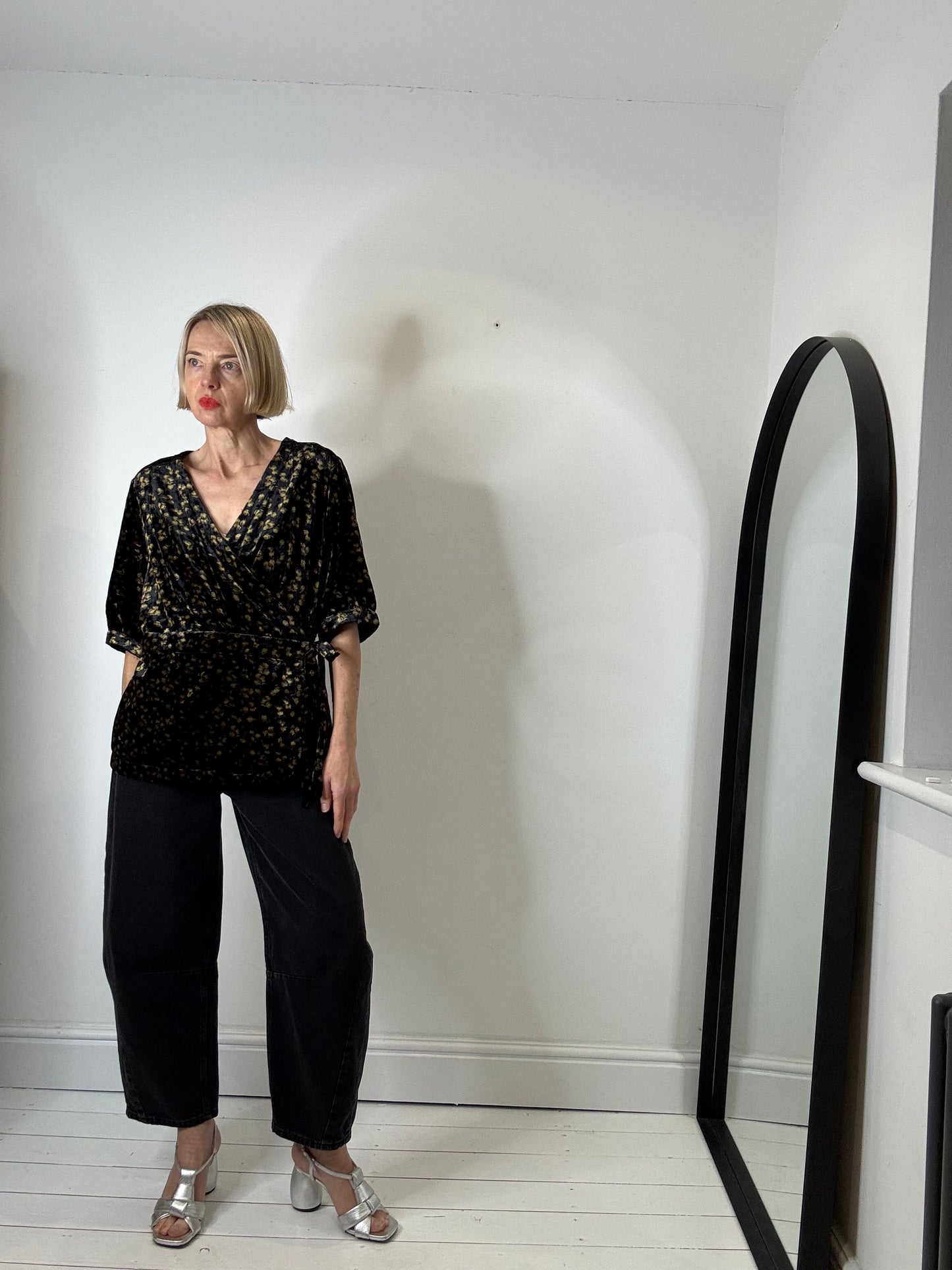 velvet wrap top womens size 16