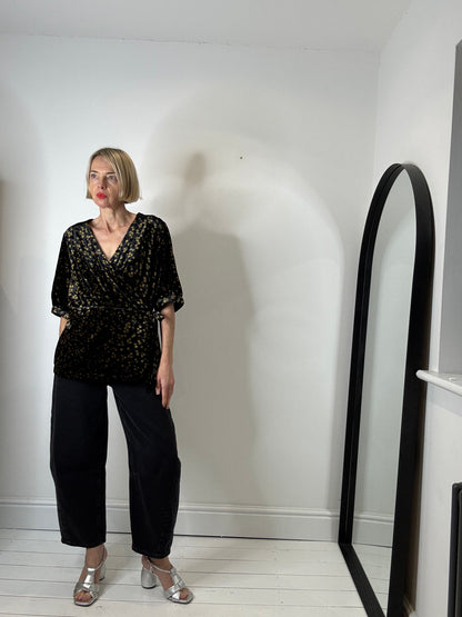 velvet wrap top womens size 16