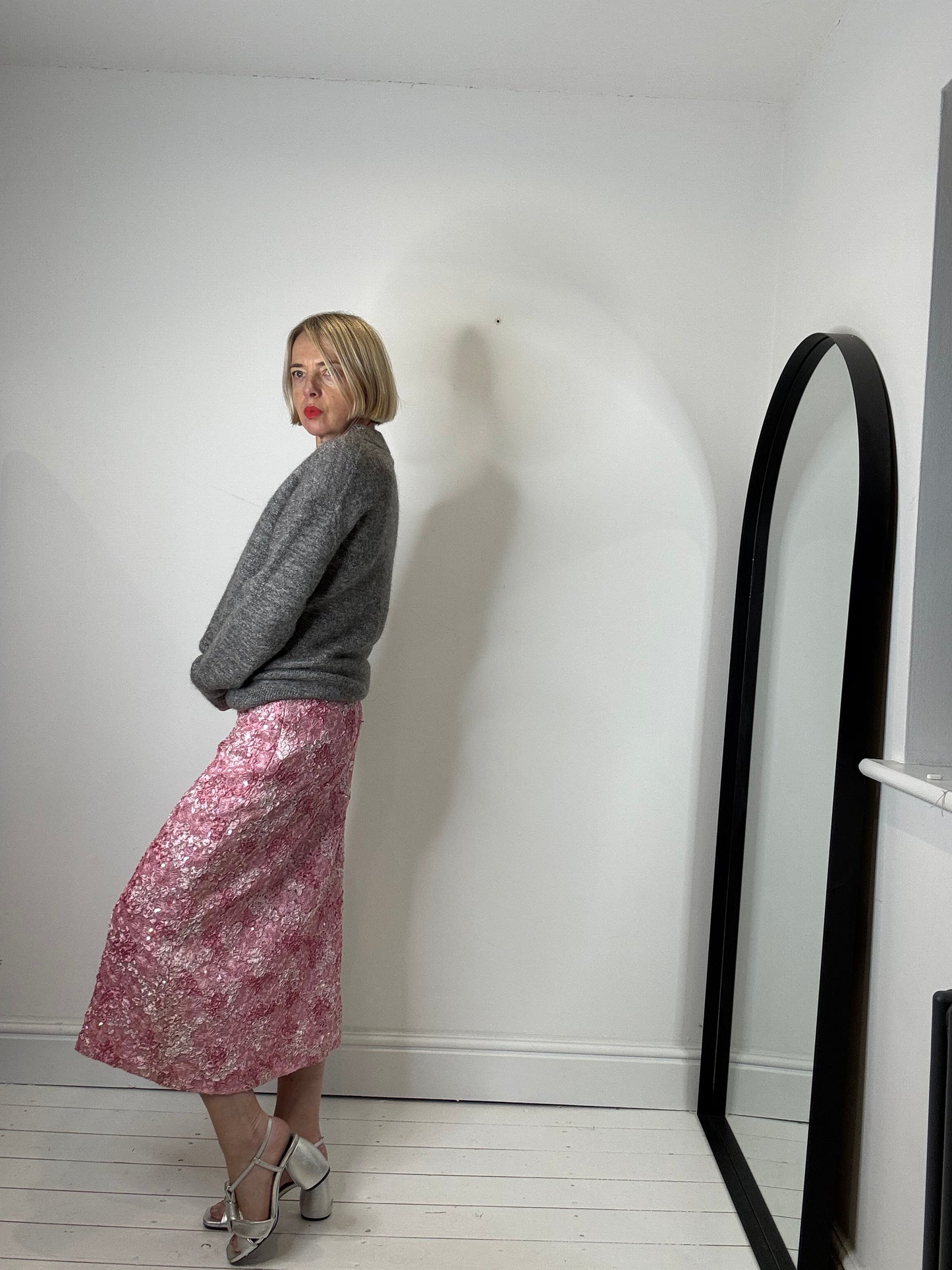 Sequin & applique ribbon skirt