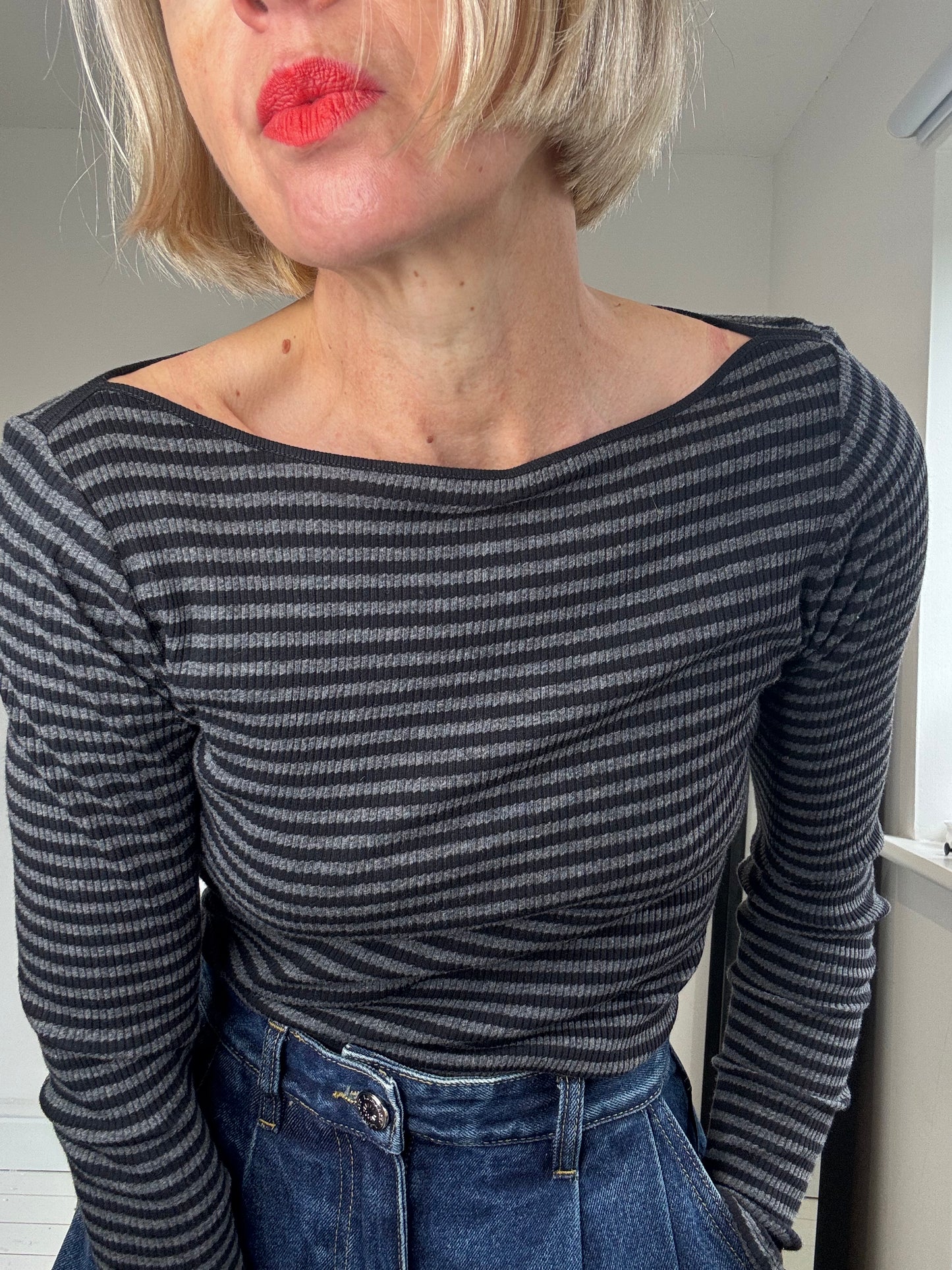 Stripe top with cashmere