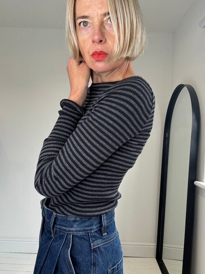 Stripe top with cashmere