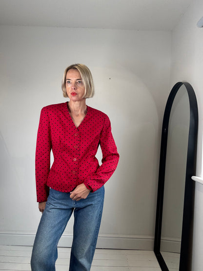 VINTAGE polka dot blazer