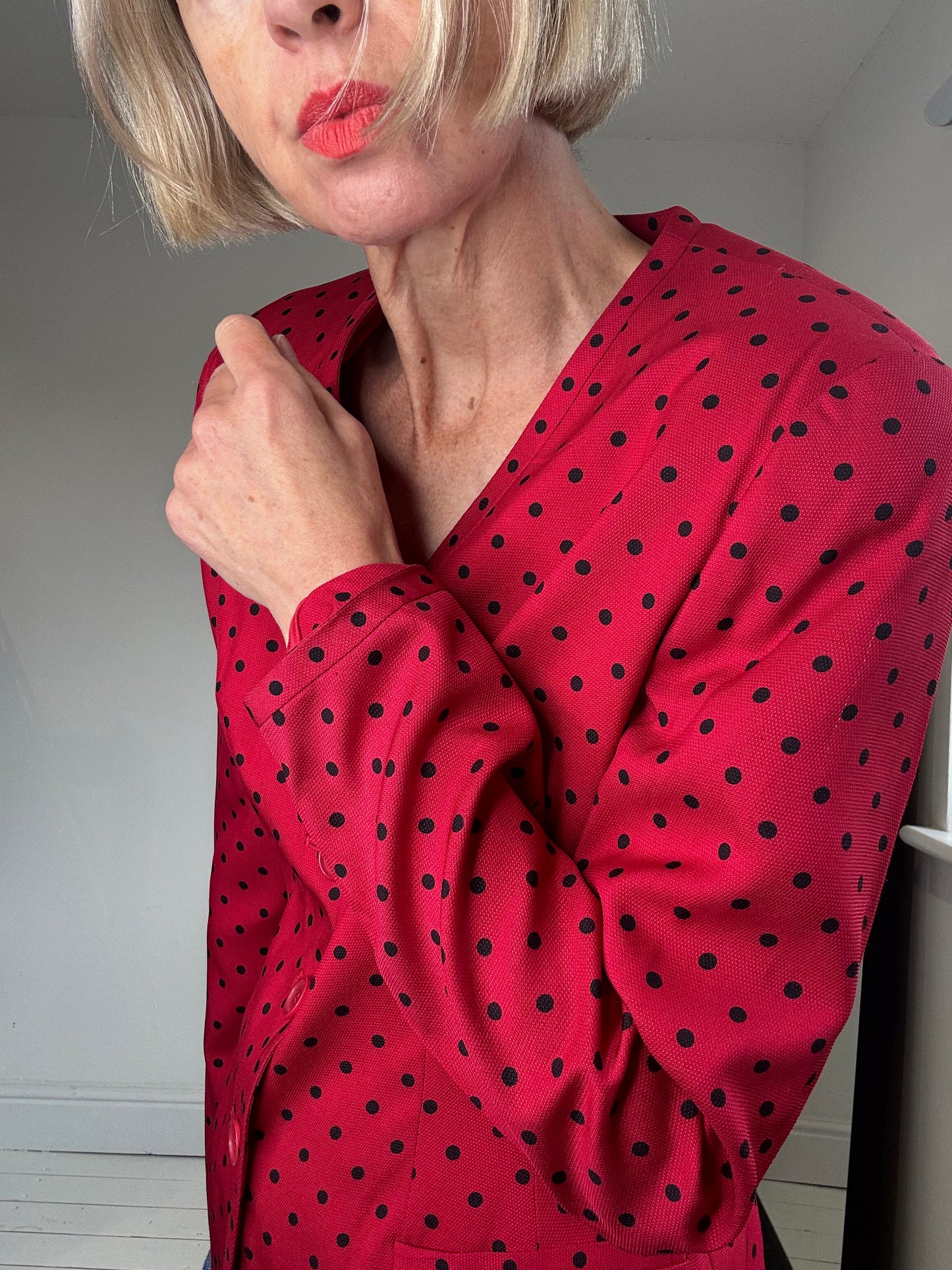 VINTAGE polka dot blazer