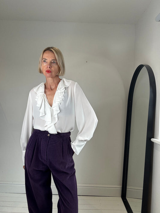 Ruffle tie blouse