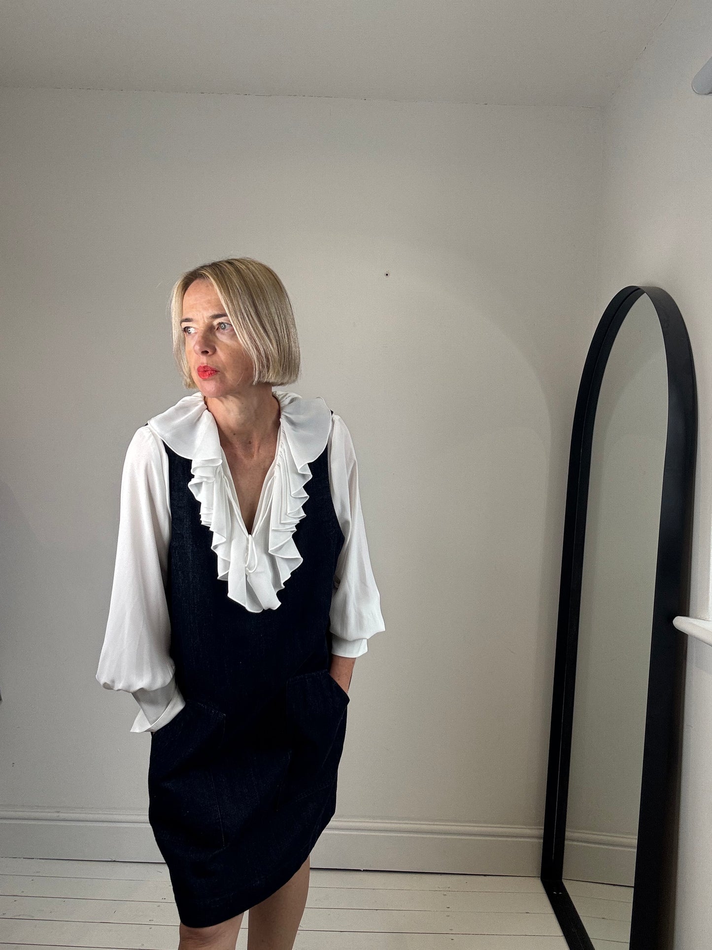 Ruffle tie blouse