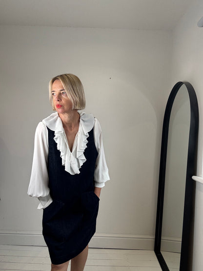 Ruffle tie blouse