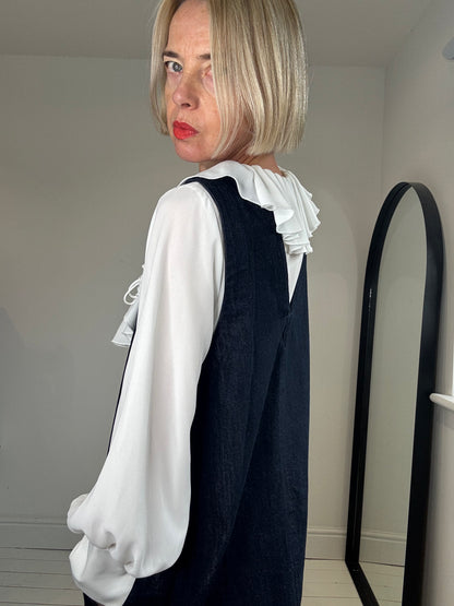 Denim v shift dress