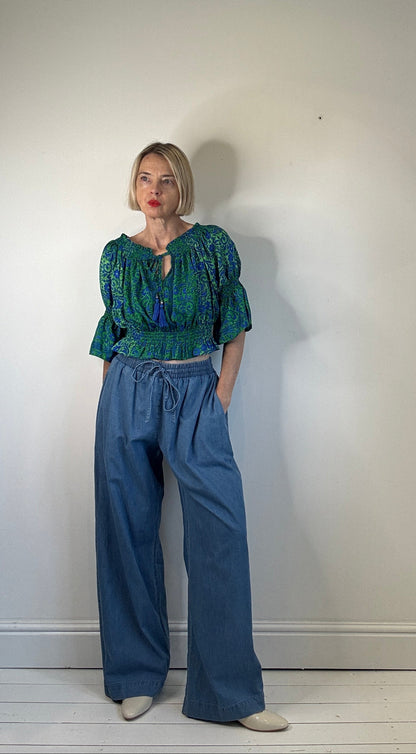 GHOST denim drawstring trousers