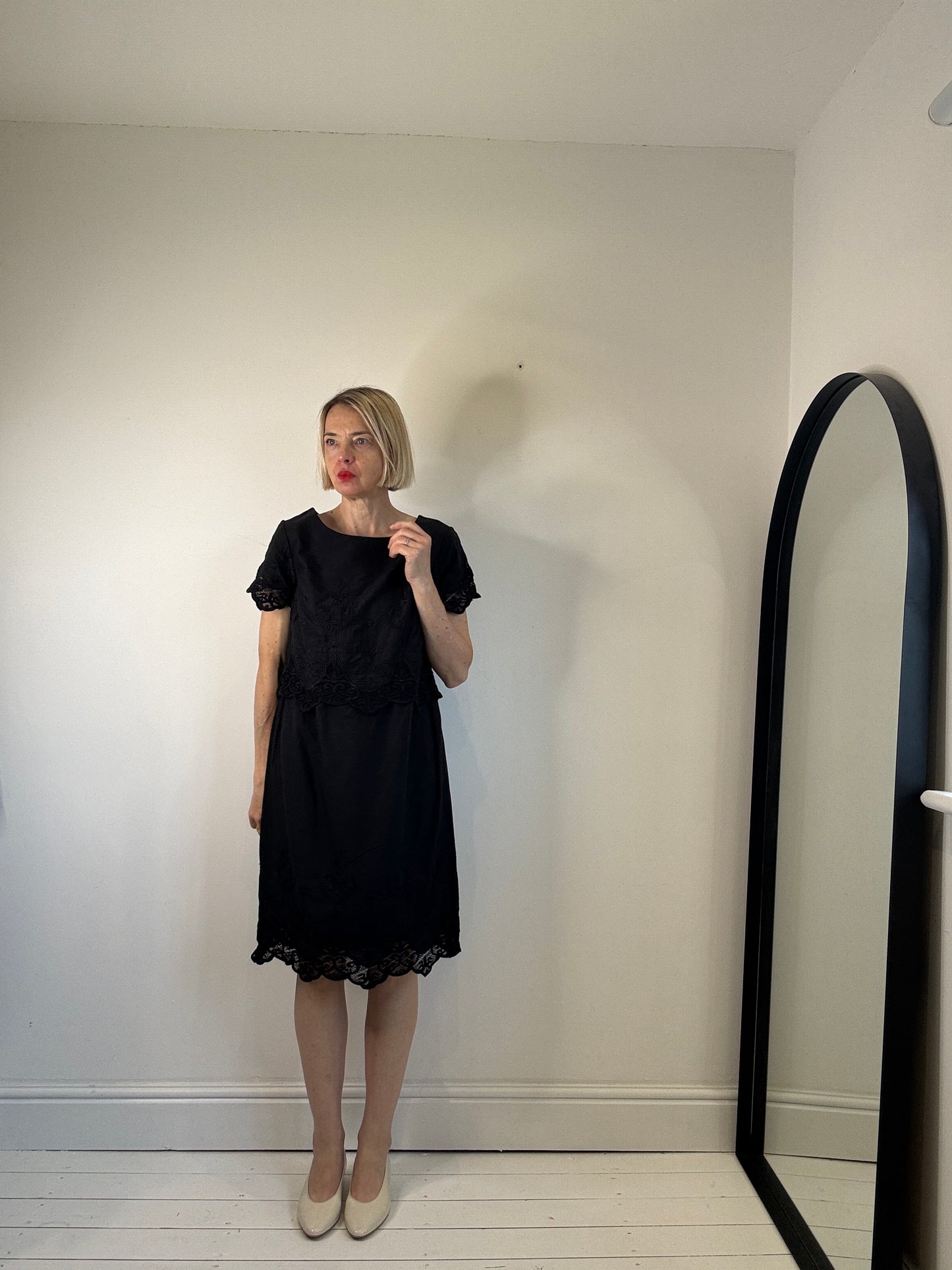 Double layer scalloped dress