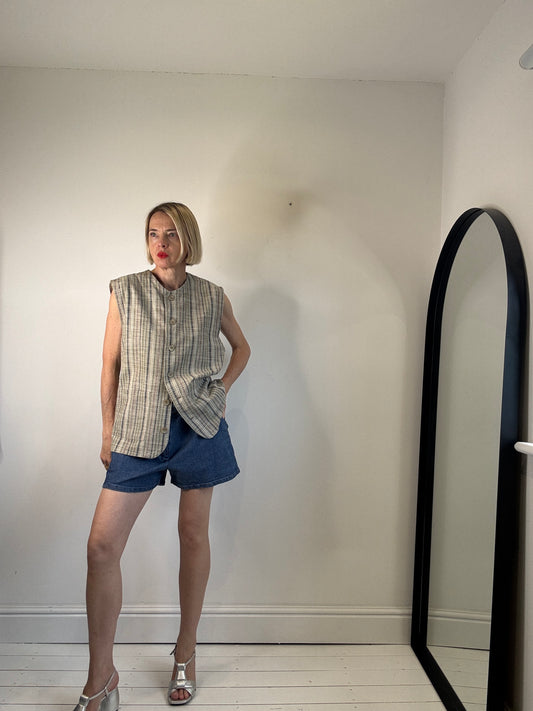 VINTAGE stripe button front
