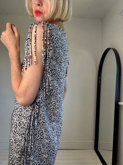 MAJE silk tassel dress