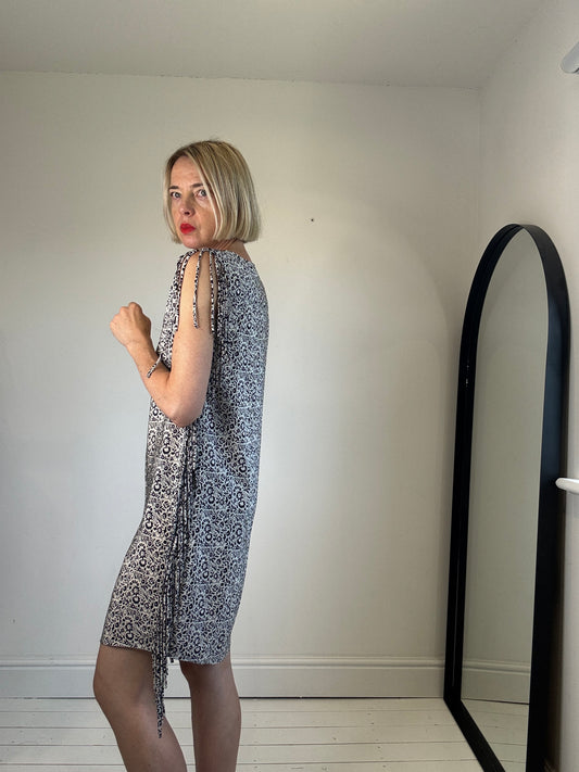 MAJE silk tassel dress